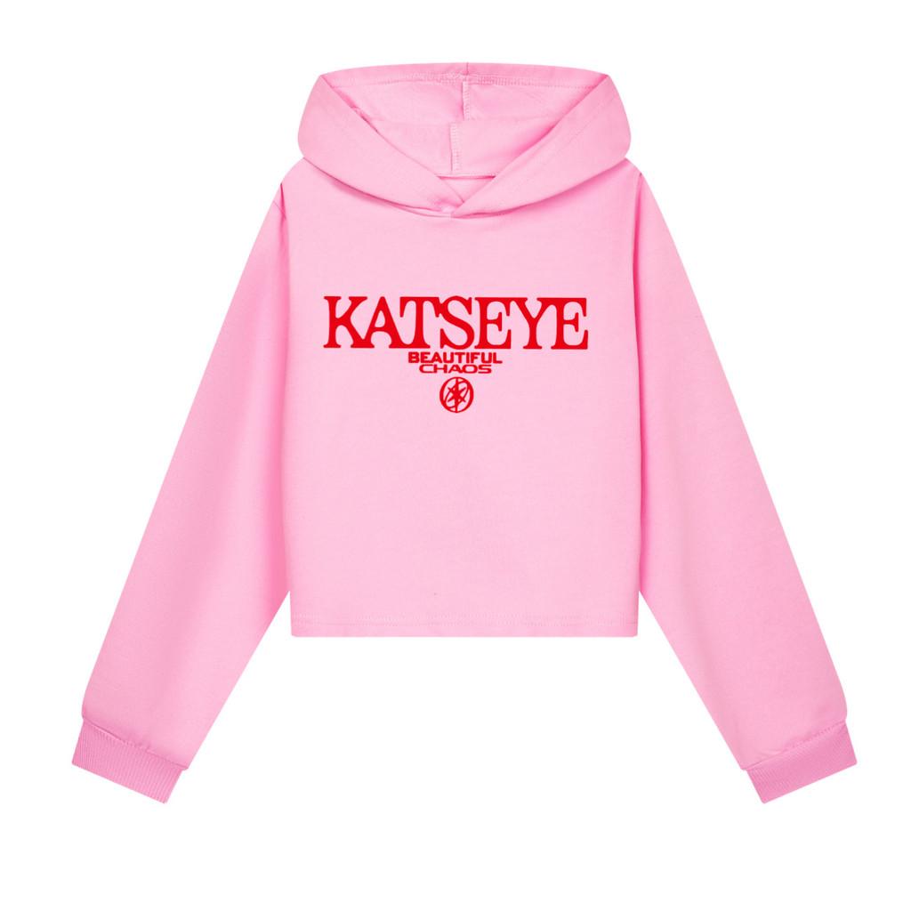 5351 Flickor KATSEYE Tryckt Korea Sångare Vardaglig Bomull Långa Ärmar Huvtröjor