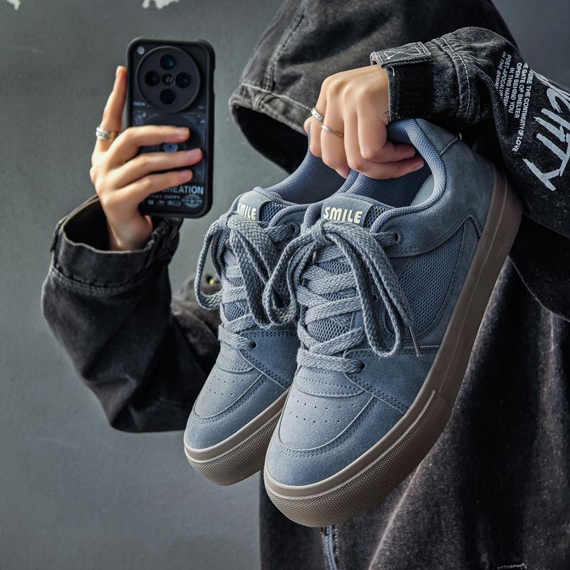 Niche Design Hong Kong Style Canvas Shoes Men's Spring New Versatile Casual Burgundy Ins Men's Shoes