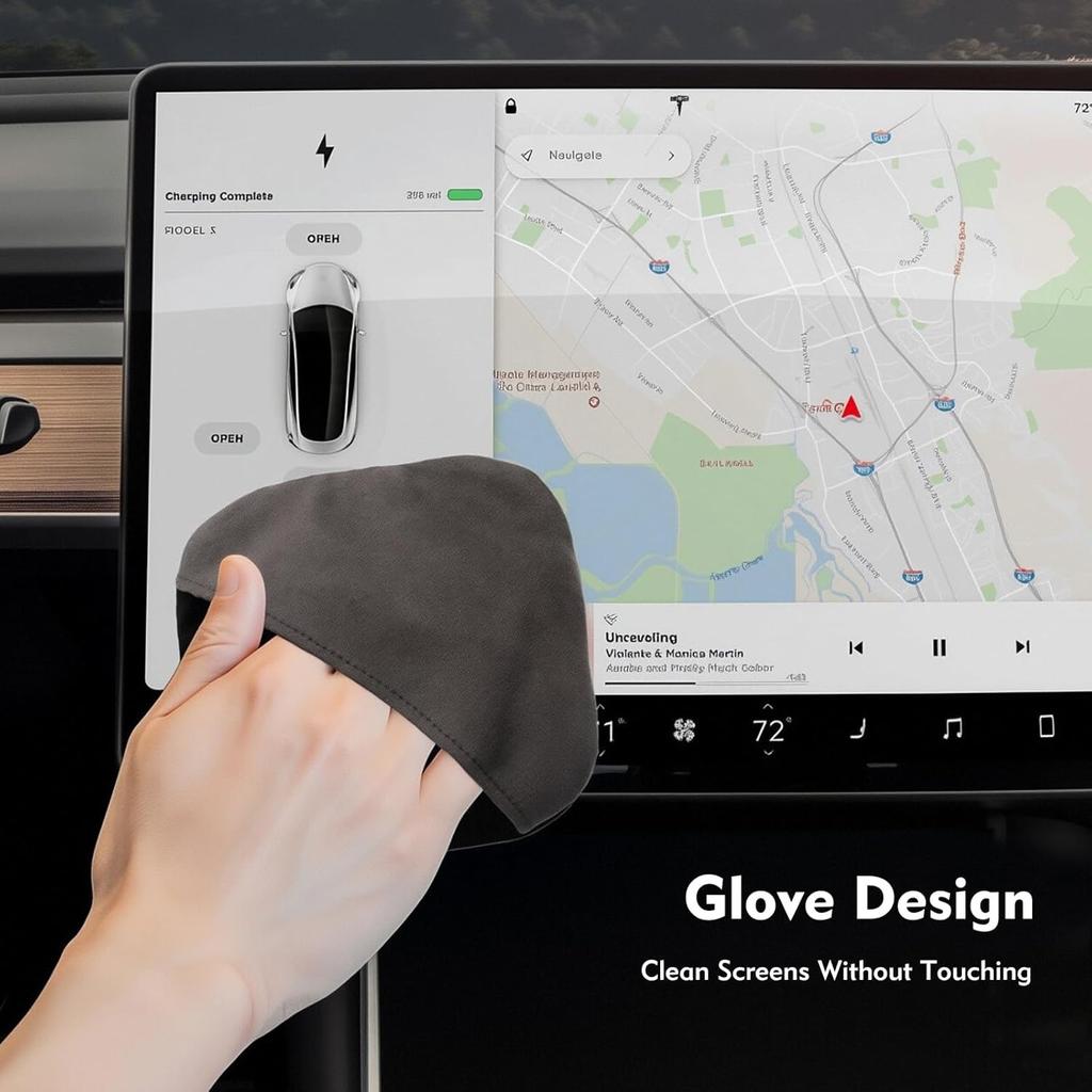 Car Screen Cleaner Cloth - 4"×4" Premium Microfiber Pad for Touchscreen & Dashboard, Anti-Static & Scratch-Free, Interior Cleaning Wipes for LCD