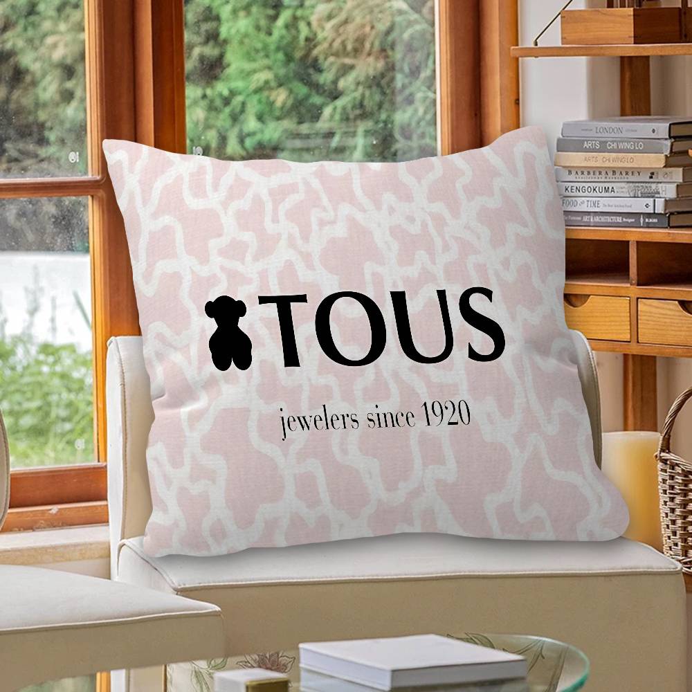 Cute T-TOUSes Bear Pillow Cushion Cover Pillowcase Living Room Sofa Home Decor Customized