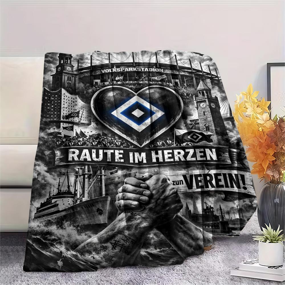 Hamburger Sv Print Flannel Blanket, High quality Comfortable for All Seasons, Home Decor, Warmth and Comfort, Perfect for Christmas Gifts