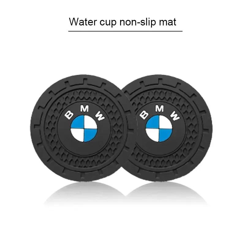 2pcs Car Coasters Water Cup Holder Pads Cup Slot Non-Slip Mat For Bmw E46 E39 E90 E60 E30 F10 F11 F20 F30 G20 G30 X1 X3 X5 Z4