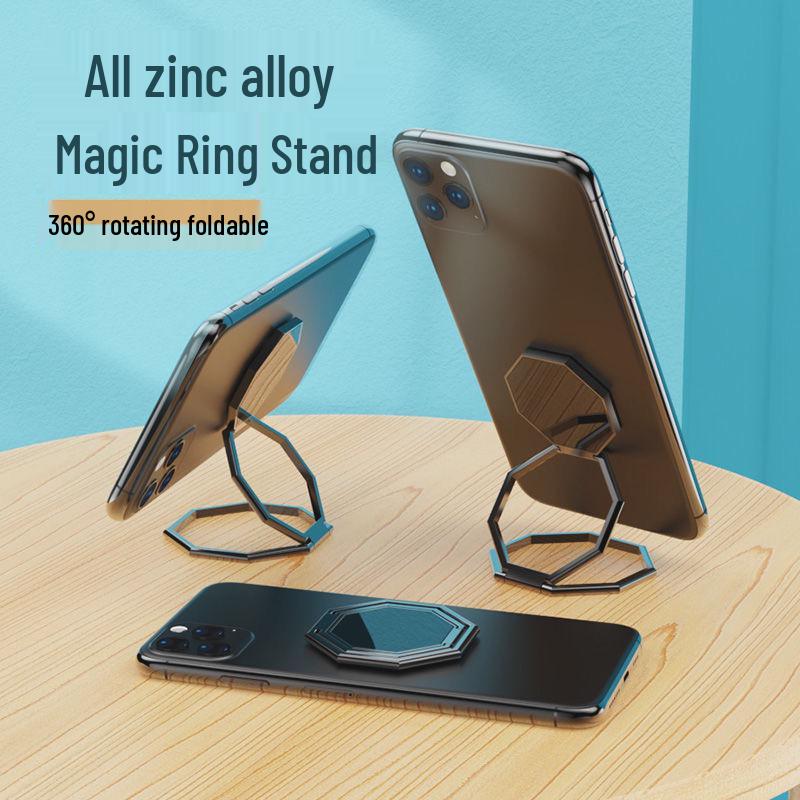 Zinc Alloy Ultra-Thin Invisible Folding Phone Stand & Adhesive Ring Holder
