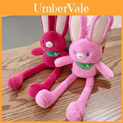Strawberry Bunny Plush Keychain With Pull Tab For Gift And Collectible Use