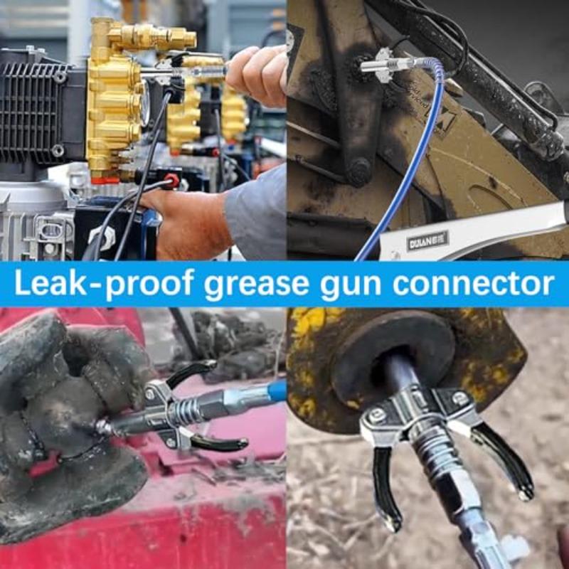 New Stainless Steel Car Grease Gun Syringe Tip - Double Handle Oil Lubricant Nozzle for Auto Repair Accessories