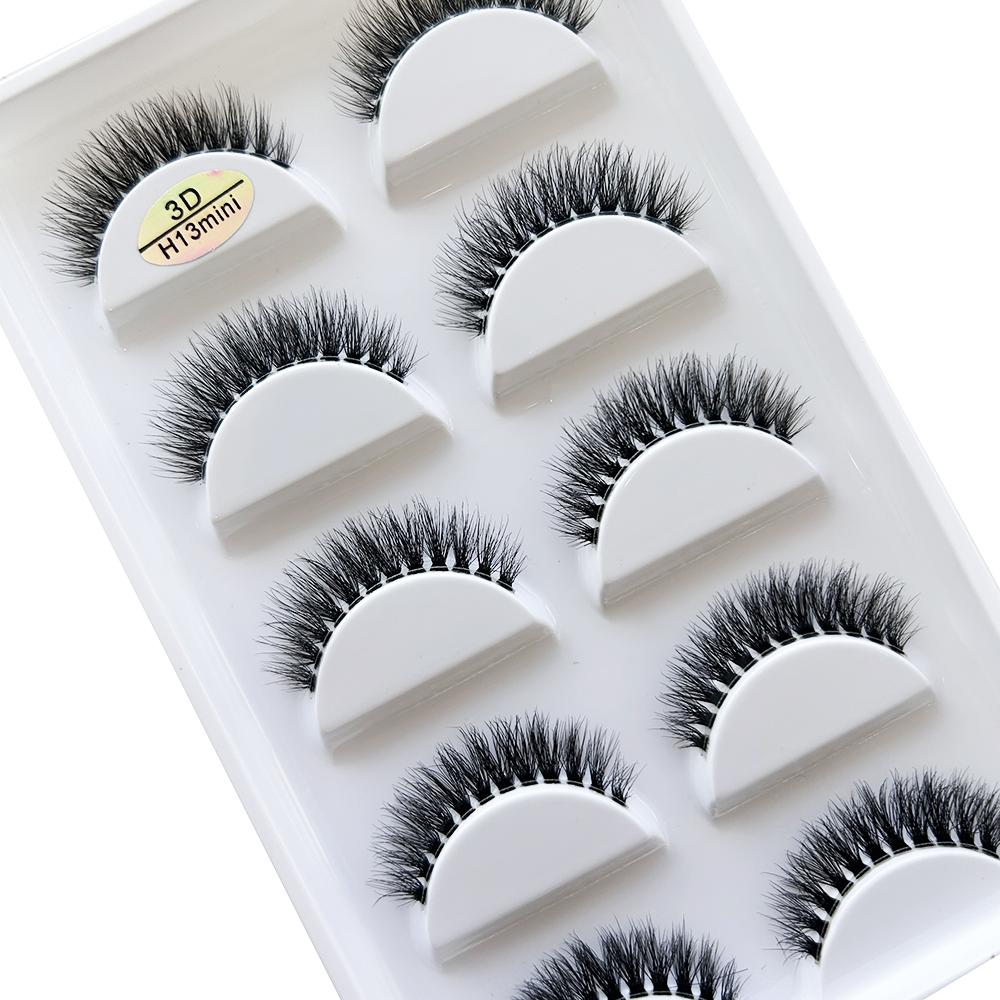 5 Pairs Transparent 3D Mink Eyelashes Natural Clear False Eye Lashes Soft Invisible Eyelash Wispy Makeup Faux Cils H13 X08