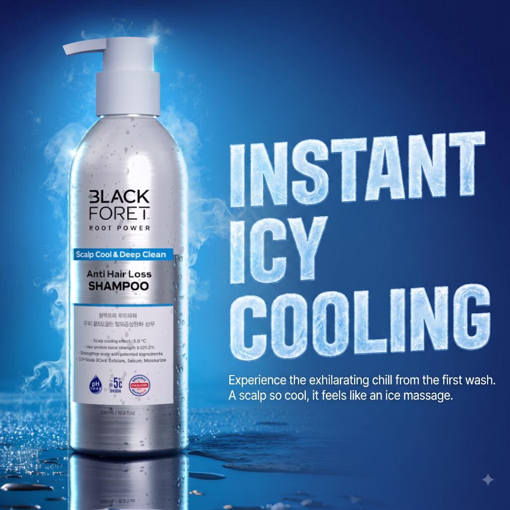 BLACKFORE Root Power Scalp Cool & Deep Clean Anti-Hair Loss Shampoo (500ml)