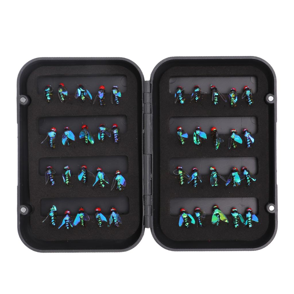 40Pcs Fly Fishing Lures Bait with Storage Box High Carbon Steel Hook for Trout Bass Fishing