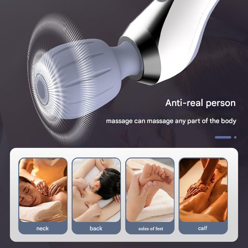 High Frequency Vibration Massage Stick 11 Modes Deep Tissue Rechargeable USB Fast Charge IPX7 Waterproof Portable Silicone Heads