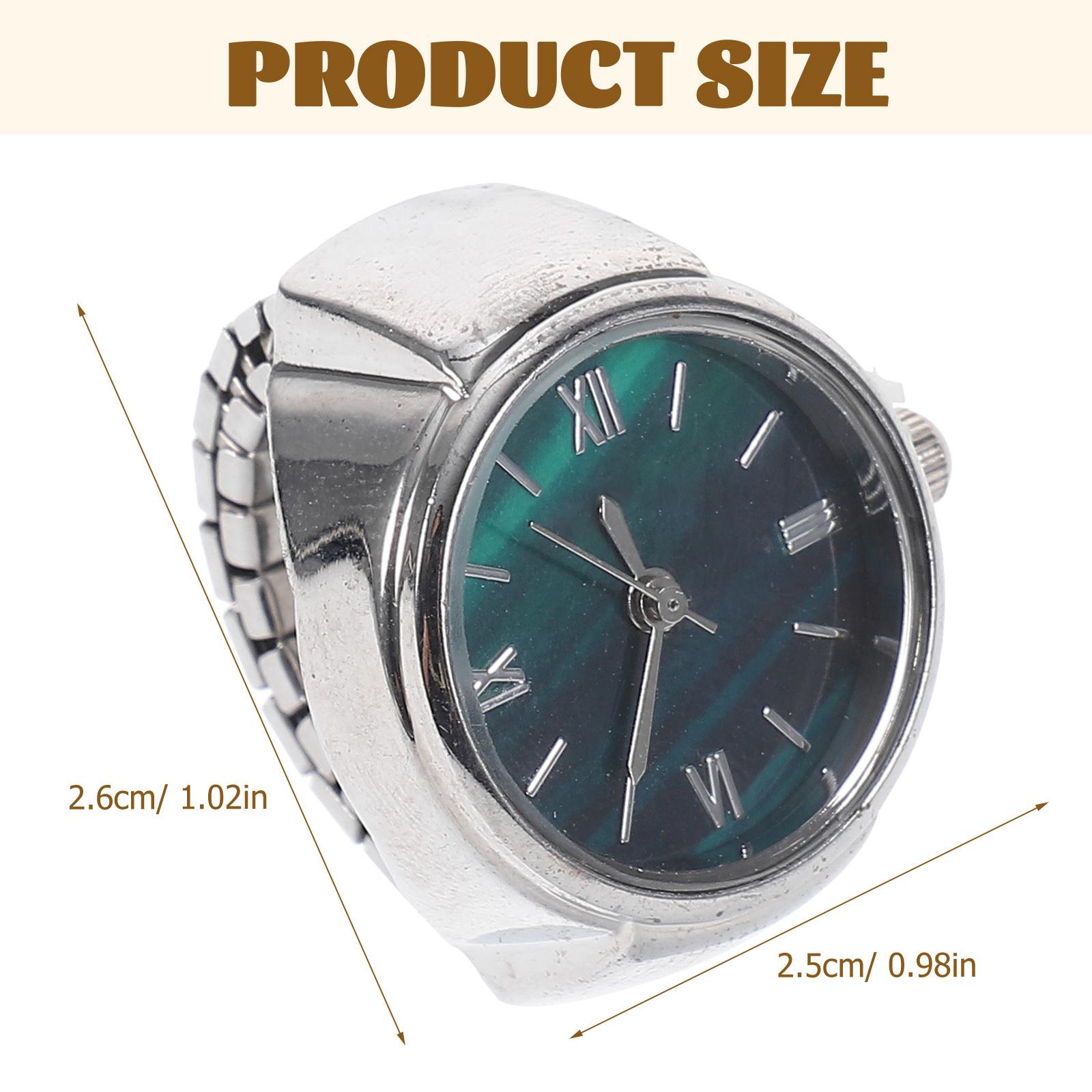 Simple Mini Green Watch Child Watches Men Zinc Alloy Tiny Finger Ring for Women серебряный