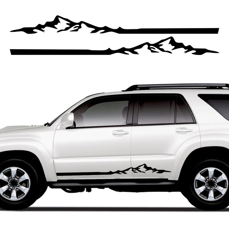 2PCS Car Door Side Stickers For Toyota 4Runner Sport Stripes Vinyl Decals Self-adhesive Auto Body Decoration Decals Accessories