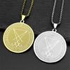 Sigil Church of Satan Stainless Steel Necklace for Women Men Seal of Lucifer  Azazel Lilith Samael Devil Symbol Chain Jewelry