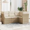 VidaXL Garden Lounge Set with Cushions 4 Pcs Beige Braided Resin 3217578
