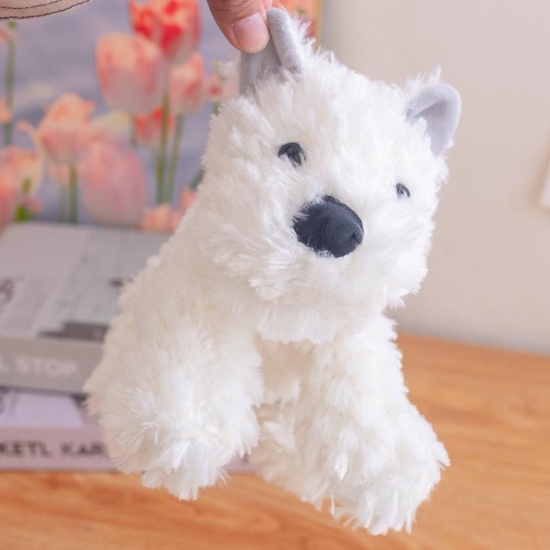 Cute Japanese West Highland Standing Puppy Plush Doll Bag Pendant Toy Keychain Sleeping Doll Doll