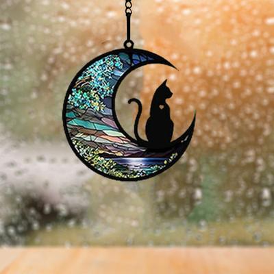 Cat Memorial Suncatcher Pendant Personalized Handcrafted Pet Loss Sun Catcher Ornament Window Hangings