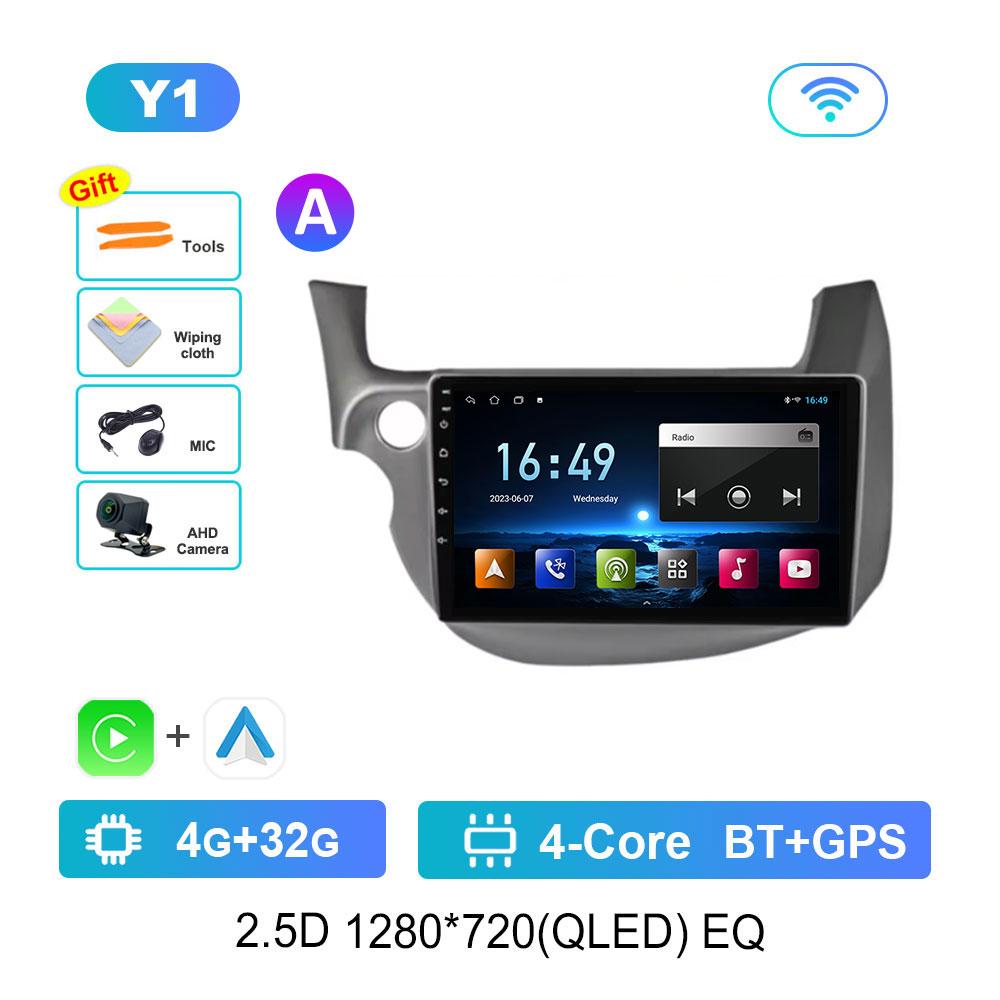 Bluetooth DSP Stereo Car Video Multimedia Player for HONDA FIT JAZZ 2008 - 2013 WiFi Android System 4G GPS QLED Touch Screen