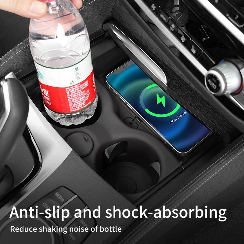 Silicone Car Coasters Central Control Wireless Charging Pad For BMW X3 iX3 X4 Series 3 4 5 6GT G01 G08 G02 G20 G22 G30 G38 G32