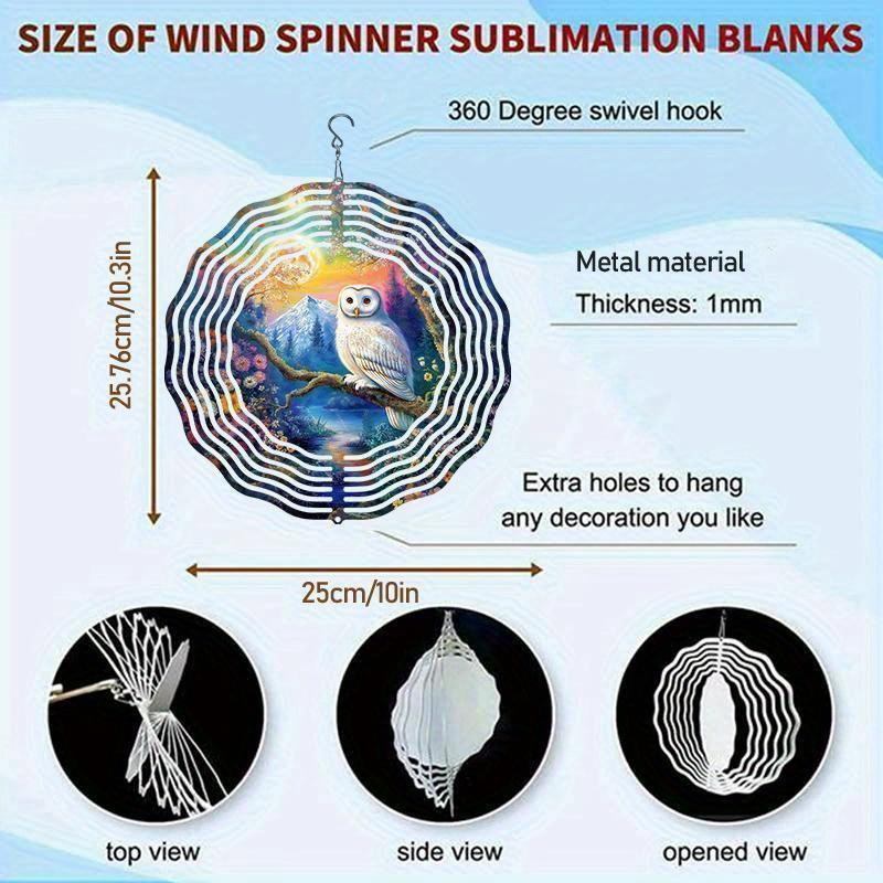 10 Zoll Hängender Windspinner mit 360-Grad-Haken für Balkon-Gartendekor Frühling Sommer Außendekoration