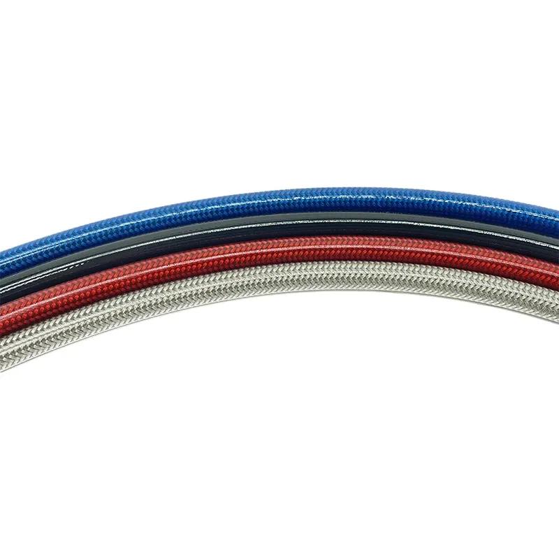 5M/16.4FT AN3 Motorrad Geflochtener Edelstahl PVC Bremsleitung Schlauch Flüssigkeit Hydraulikschlauch Ptfe Bremsleitung Gas Öl Kraftstoff Schlauch Rohr
