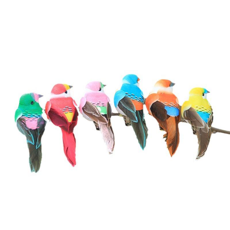 6 Stück Realistische Simulierte Vogeldekoration Mit Natürlichen Federn Und Lebendigen Farben Perfekt Für Garten Hof Haus Party Dekoration Schmuckstück