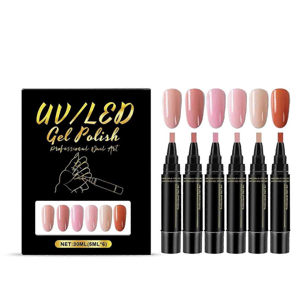 Confezione da 6 penne smalto per unghie, penna smalto gel 3 in 1