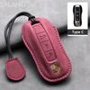 Leather Car Key Cover Case Shell Bag for Porsche Panamera Carman Macann Bobst Cayenne 911 981 991 970 996 Keychain Accessories