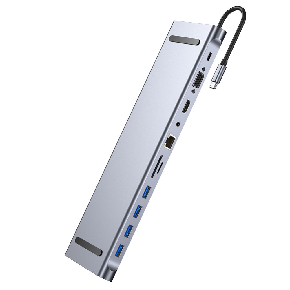 11-in-1 USB-C-Hub Mehrzweck-Aluminiumlegierung USB-C-Adapter Dockingstation für Laptop USB-Stick Drucker Typ-C-Geräte