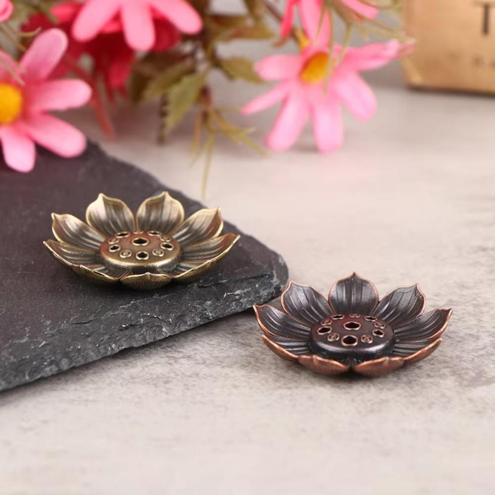Sandalwood Incense Burner Alloy Buddhist Utensils Durable Incense Stick Burner Holder