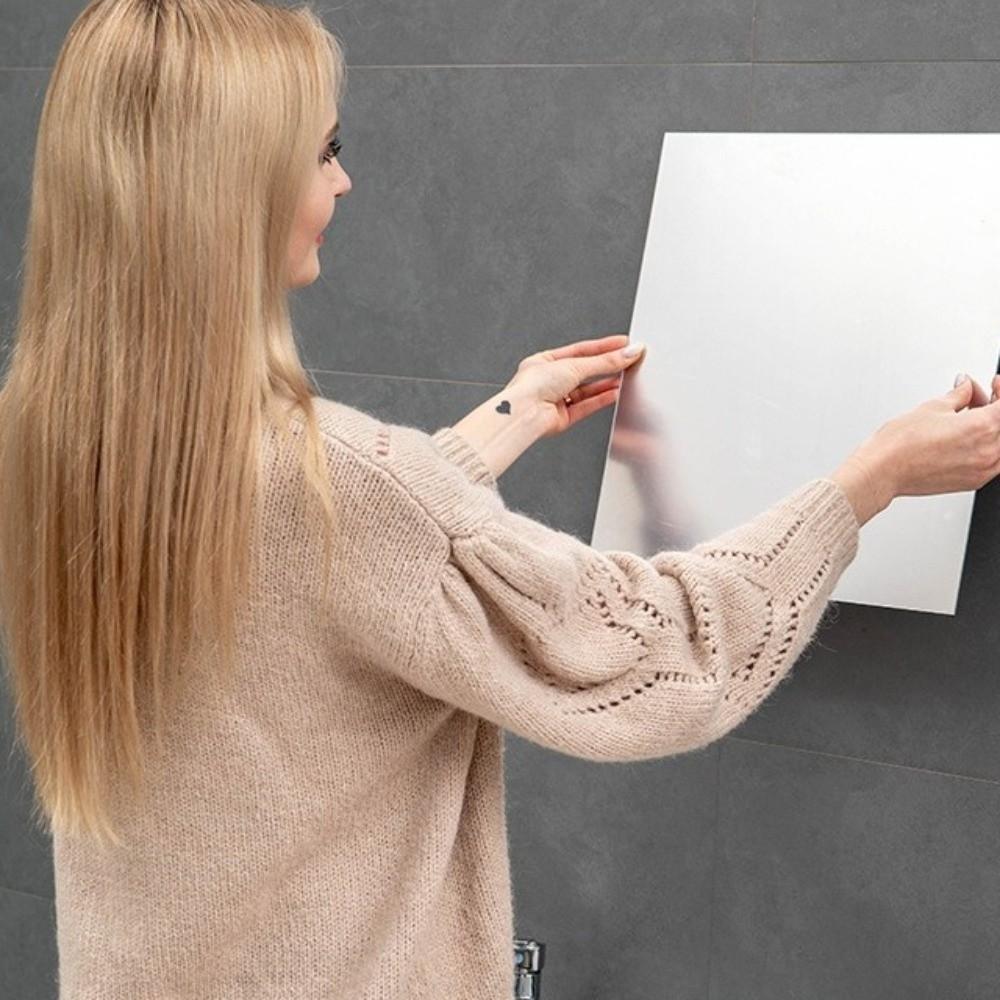 1pc Shatterproof Acrylic Mirror Sheet Self Adhesive Mirror Tiles New Makeup Mirror  Bathroom