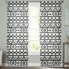 Boho Geometric Pattern Retro Tulle Curtains For Living Room Bedroom Modern Chiffon Sheer Kitchen Curtains