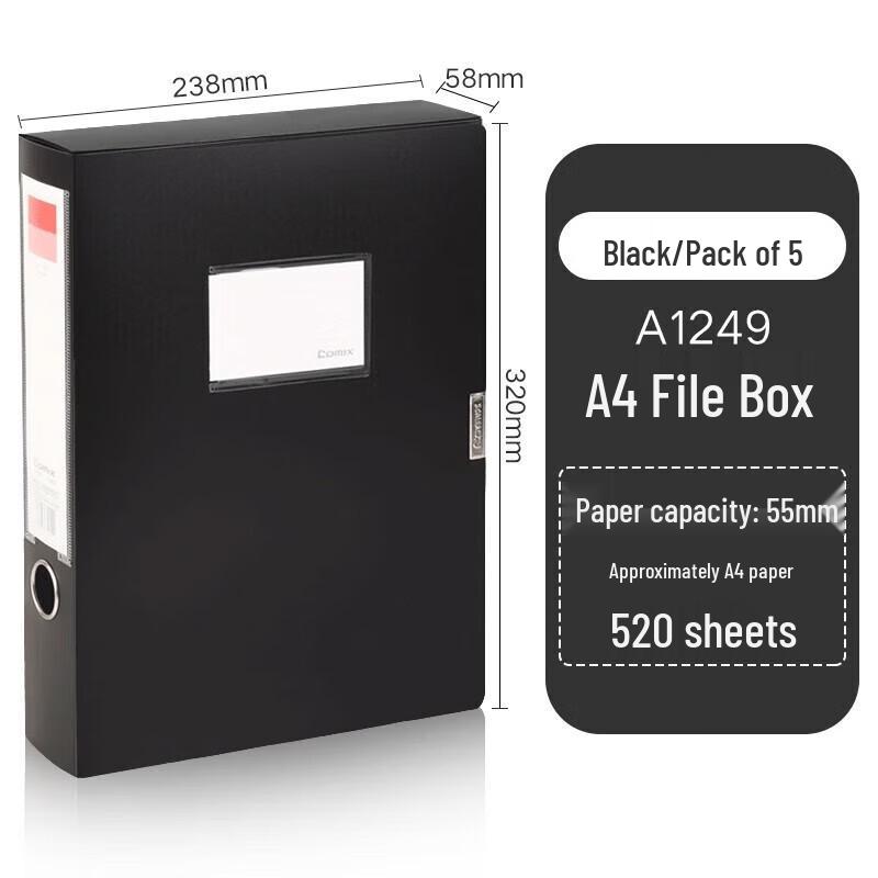 COMIX 2-inch Thickened PP A4 File Box