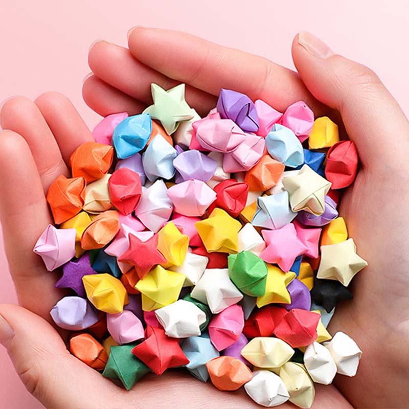 540 Sheets Double Sided Star Folding Strips Rainbow Gradient Origami Paper for Party Favors Festival Gathering Gifts TMZ