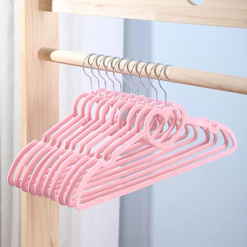 10-30PCSLove flocking clothes hanger, anti slip and traceless, home wardrobe hanging clothes, thicker storage clothes hanger