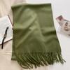 30*180cm Wool Scarf Women Luxury Solid Color Winter Warm Fashion Scarves Tassel Shawls Pashmina Lady Soft Wraps