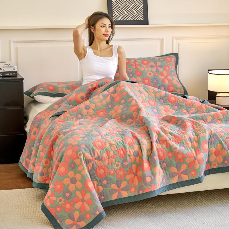 

Двошарова ковдра з чистої бавовняної марлі – Бавовняний плед з довговолокнистої бавовни для сну та покривало для ліжка 150*200 Single Towel Blanket