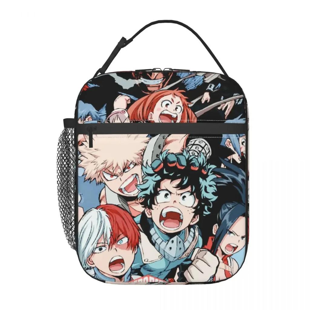 My Hero Academia Anime Manga Bolsas de Almuerzo Aisladas Térmicamente Mujeres MHA All Might Tote de Almuerzo Portátil Picnic Multifunción Fiambrera