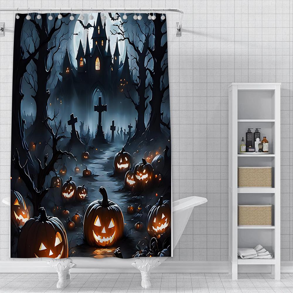 Dusche Jack Skellington Vorhang Wasserdicht Polyester Stoff Farbe Bunt Badezimmervorhänge Haus Badezimmer Dekor Vorhang Mit Haken
