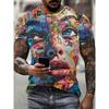 Camiseta de Moda con Estampado de Chica Para Hombres Camisetas Coloridas Impresas en 3D Casual Unisex Manga Corta Cuello Redondo Tops Camisetas de Calle
