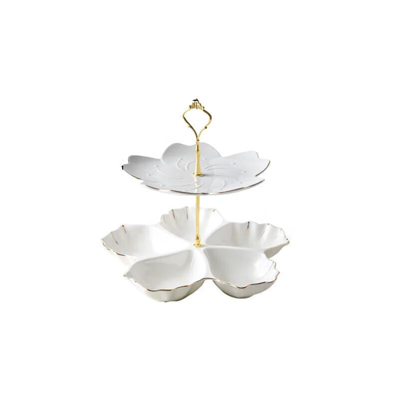 

European Light Luxury Two-Tier Glass Fruit & Snack Plate