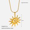 European and American Personalized Sun Pendant Titanium Steel Necklace 18k Gold Collarbone Chain Light Luxury Non-fading Stainless Steel Collarbone 