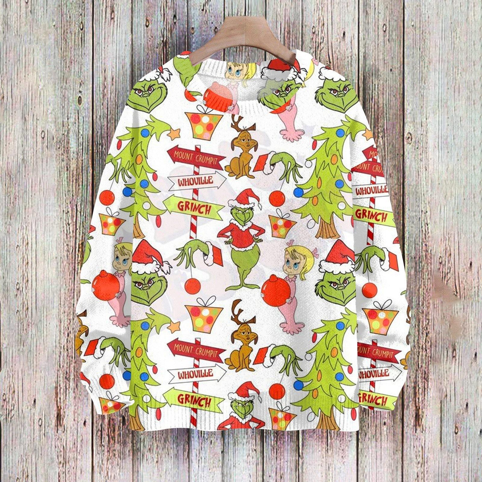 Christmas Sweatshirts For Women Knit Sweater Cute Shirt Fall Crewneck Pullover Tops XXXXXL 2430₽