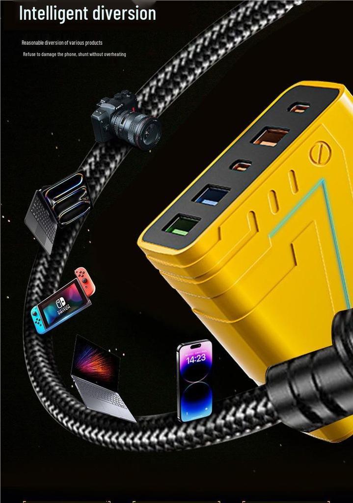 150W Mecha-Style Five-Port Smart Fast Charger with USB+PD