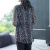 Women's Fashion Spliced Shirt Vintage Floral Printed Star Spring Autumn Casual V-Neck Long Sleeve Commute Loose Blouse