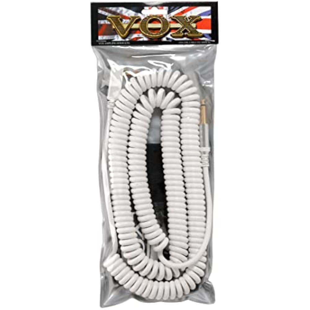 VOX VCC90 Vox Cable Guitar & Bass Shield Curl Cord Type 9m Long White