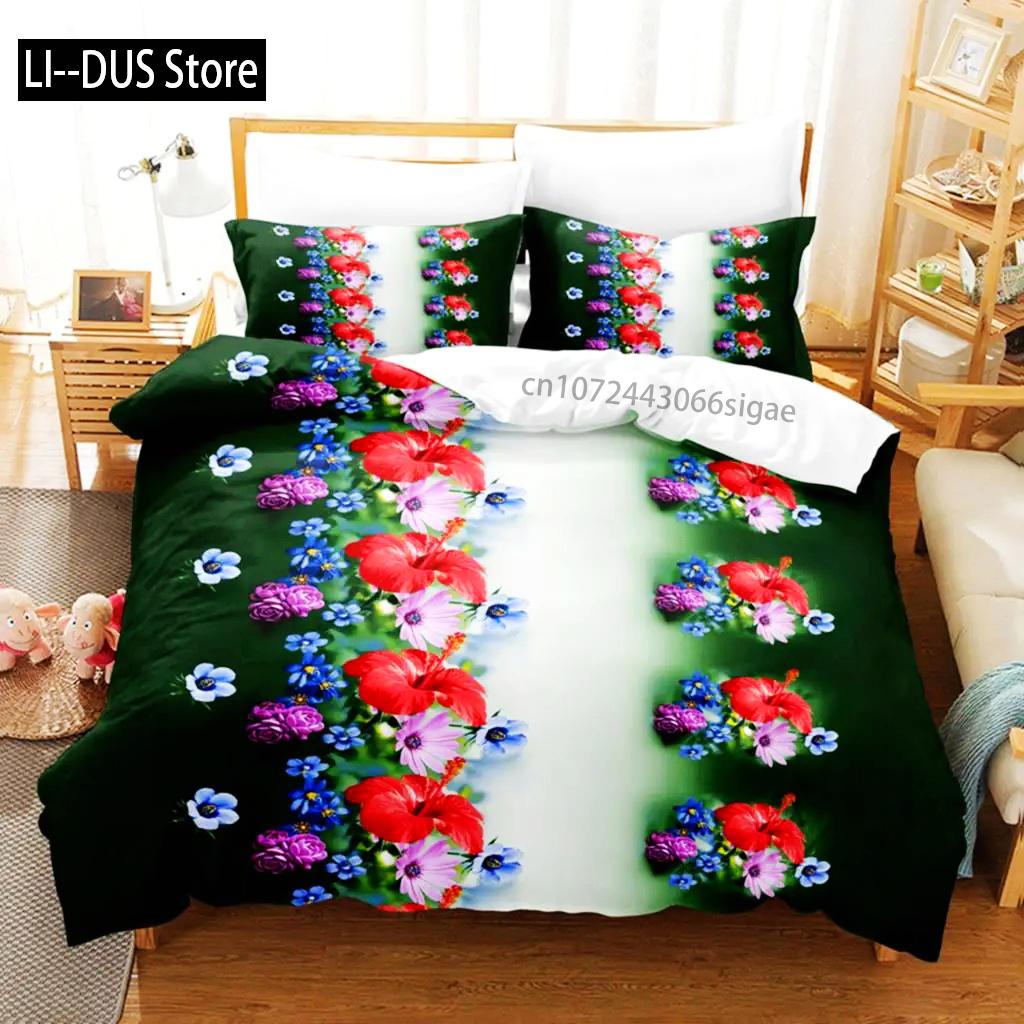 

Comforter Flower Bedding Set Quilt Case Linens King Queen Full Size 3D Print Single Twin Bed 240X220 260X240 Comforter (quilt)-EU Single(135*200cm)3pcs