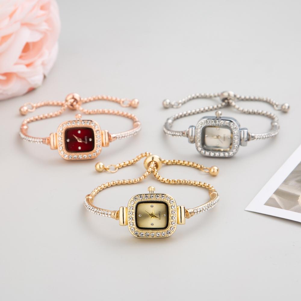 Neue Mode Damenuhren Damen Quarzuhren Armbänder Quadratisch Schlicht Roségold Luxus Damenuhr Relogio Feminino Armbanduhren