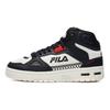 Fila Teratach Fabric Synthetic Leather Trendy Versatile High-Top Retro Basketball Shoes Women Sneaker Black White F12W111211FBW