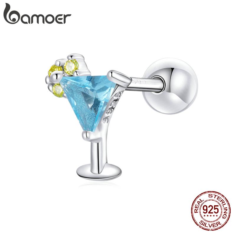 

BAMOER Цельне виріб Літні фрукти Морозиво Напої Сережки-гвоздики для жінок Сережки для пірсингу Ювелірні вироби зі срібла 925 проби A