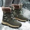 Women Winter Plus Velvet Camouflage Snow Boots Casual PU Canvas Lace Up Warm Outdoor Cotton Shoes Large High Top Thick Anti Slip Shoe