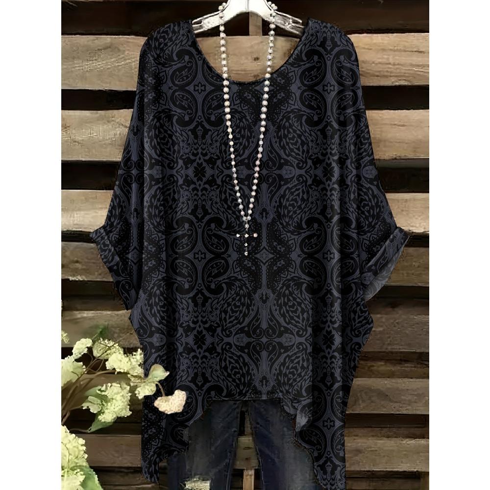New Woman Elegant Peacock Print T-Shirts Casual Loose Machine Washable O-Neck Short Sleeve Summer Fashion Streetwear Clothing